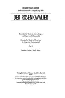 Der Rosenkavalier op. 59（ポケット・スコア、ソフトカバー）