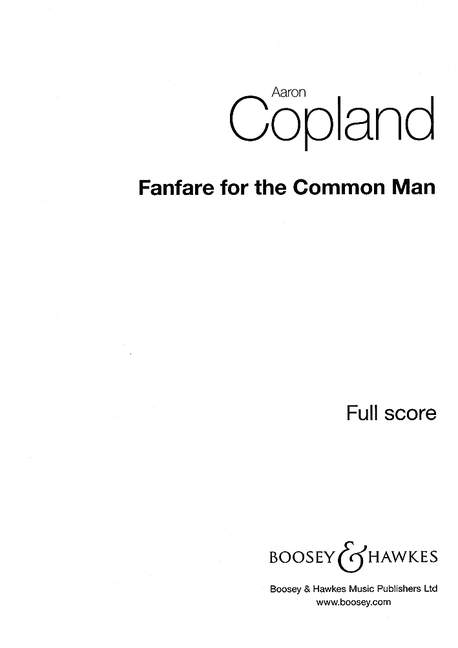 Fanfare for the Common Man, Brass & Percussion (score)