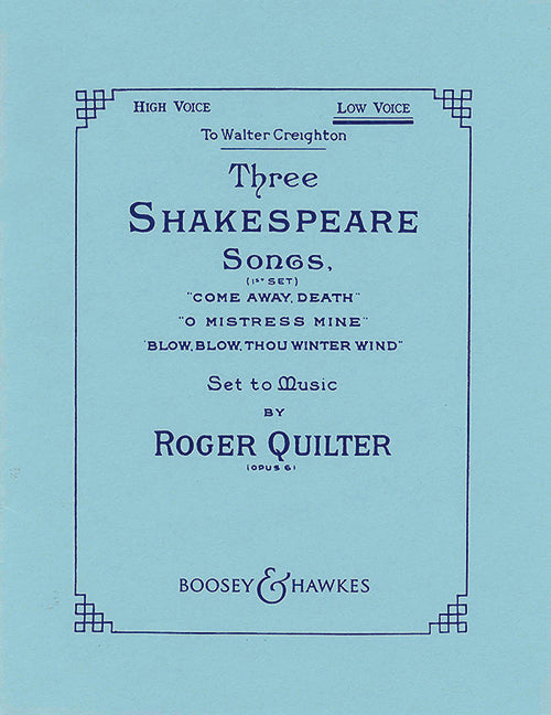 3 Shakespeare Songs op. 6 (Low voice and piano)