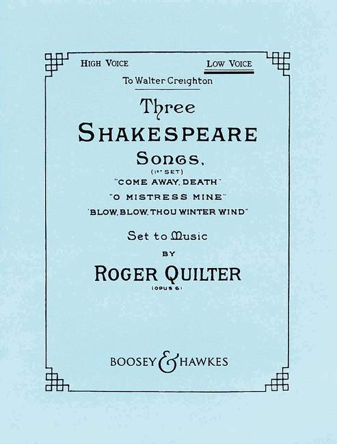 3 Shakespeare Songs op. 6 (High voice and piano)