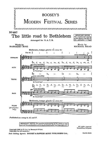 The little road to Bethlehem (mixed choir (SATB) a cappella)