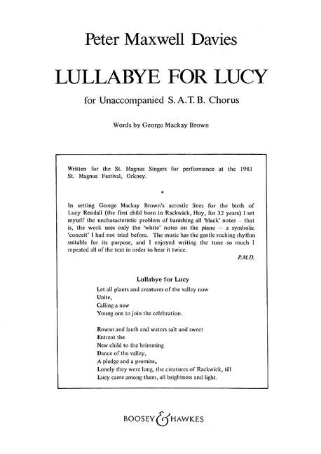 Lullabye for Lucy