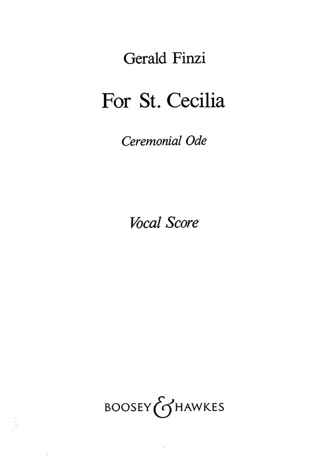 For St Cecilia op. 30 (vocal/piano score)