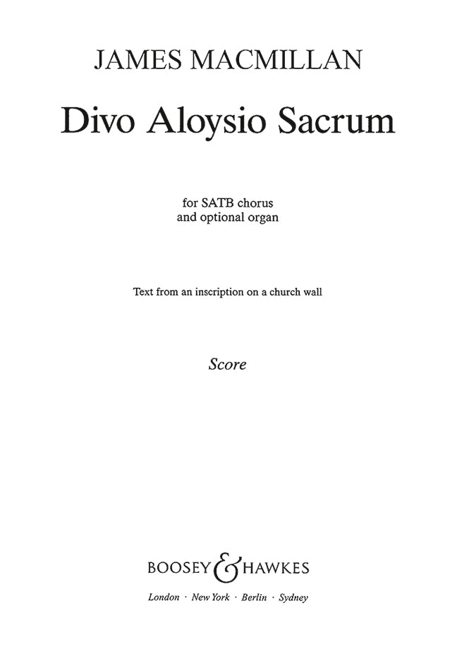 Divo Aloysio Sacrum