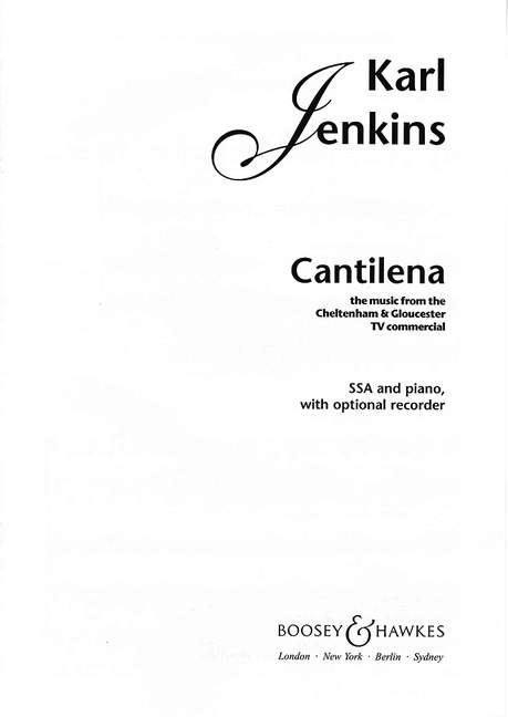 Cantilena (female choir (SSA) and piano (recorder optional))
