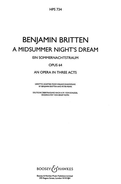 A Midsummer Night's Dream (study score)