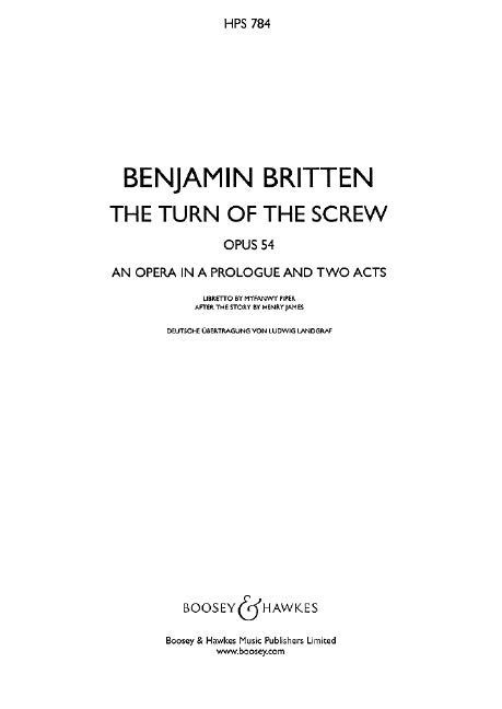 The Turn of the Screw op. 54 (study score)