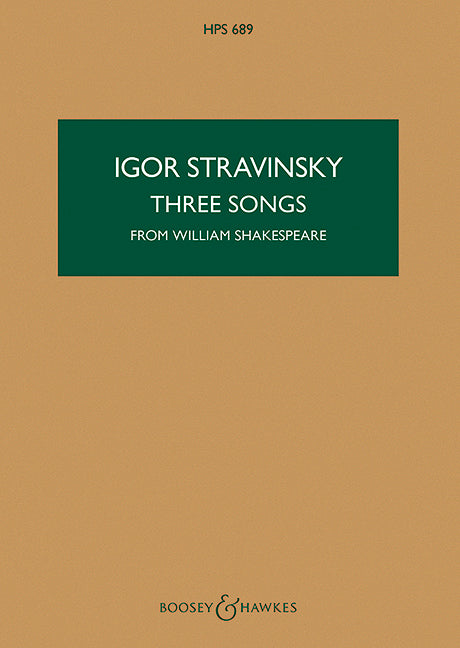 Three Songs from William Shakespeare (study score)