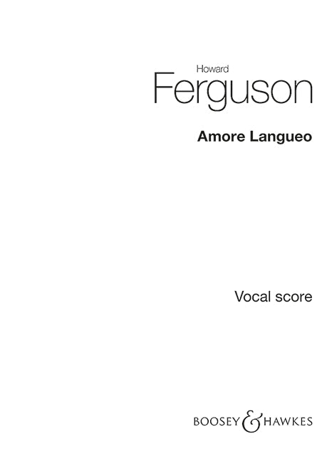 Amore Langueo op. 18