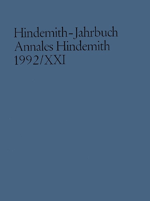 Hindemith-Jahrbuch, Vol. 21