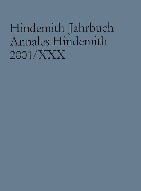 Hindemith-Jahrbuch, Vol. 30