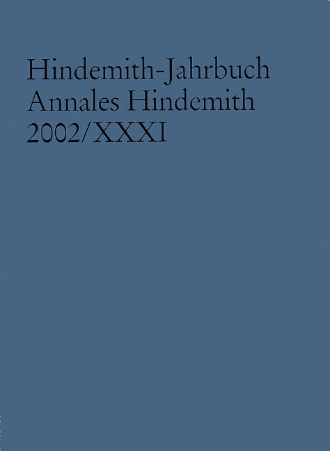 Hindemith-Jahrbuch, Vol. 31