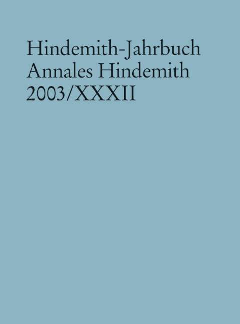 Hindemith-Jahrbuch, Vol. 32