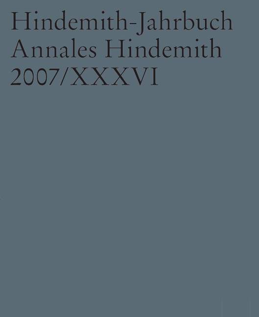 Hindemith-Jahrbuch, Vol. 36