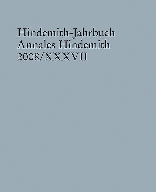 Hindemith-Jahrbuch, Vol. 37