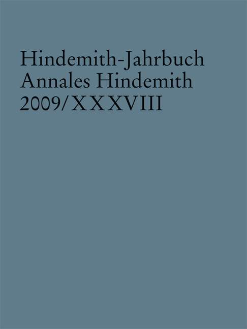 Hindemith-Jahrbuch, Vol. 38