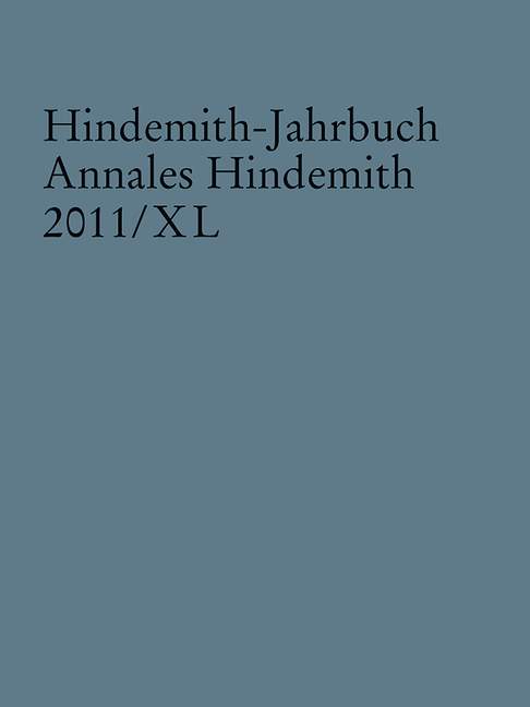 Hindemith-Jahrbuch, Vol. 40