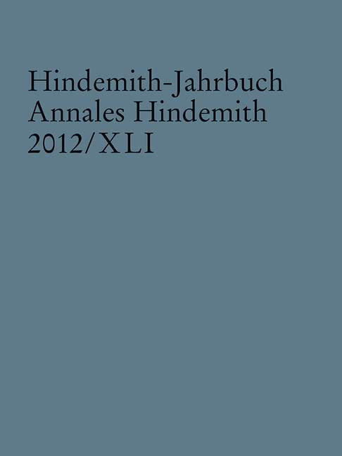 Hindemith-Jahrbuch, Vol. 41