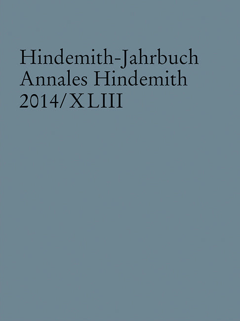 Hindemith-Jahrbuch, Vol. 43