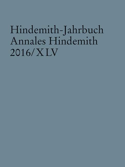 Hindemith-Jahrbuch, Vol. 45