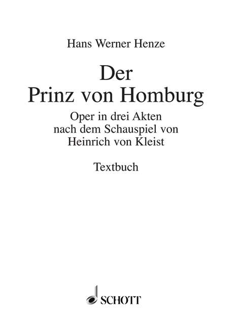 Der Prinz von Homburg (text/libretto)