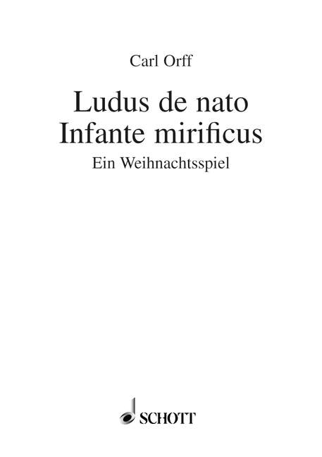 Ludus de nato Infante mirificus (text/libretto)