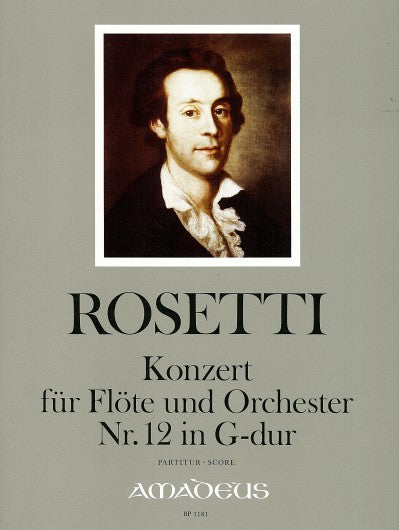 Konzert für Flöte und Orchester Nr. 12 G-Dur Murray RWV C27 (score)