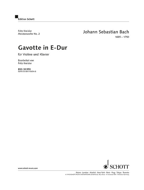 Gavotte E-Dur BWV 1006