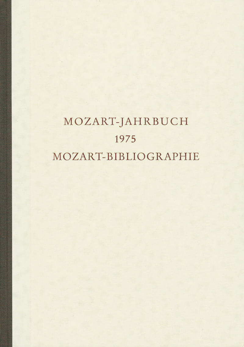 Mozart-Jahrbuch 1975 -Mozart-Bibliographie (to 1970)-