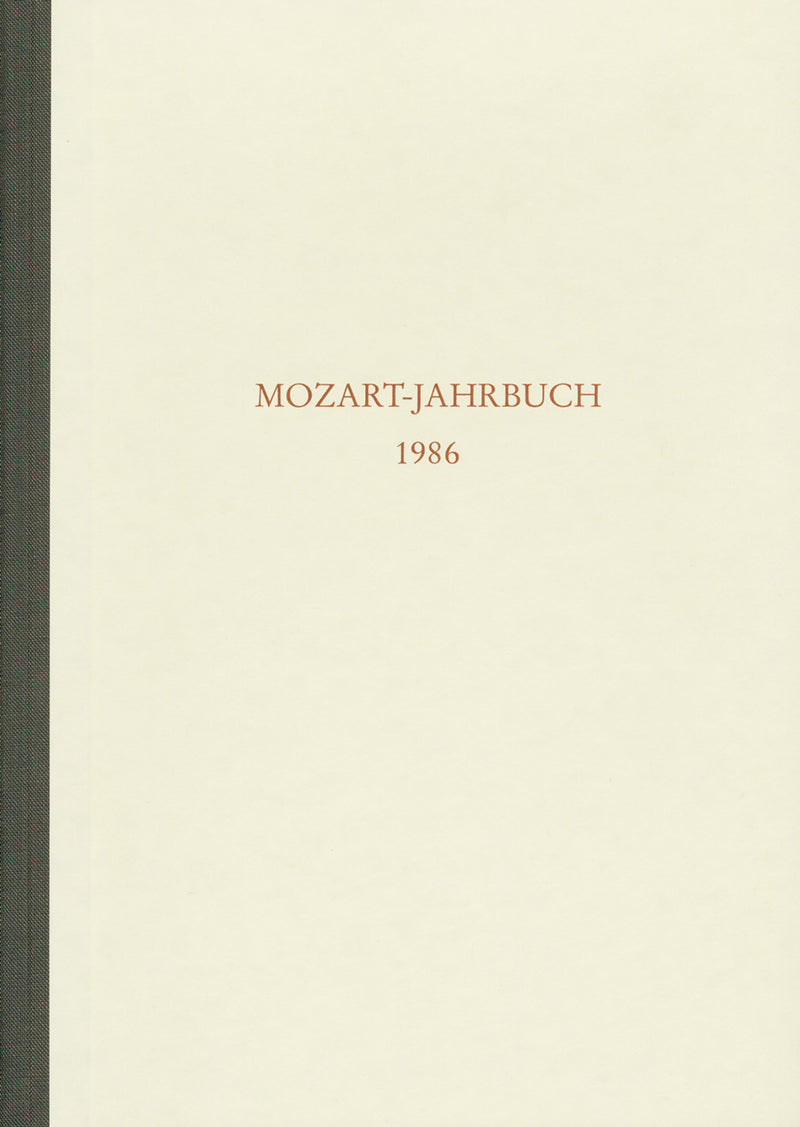 Mozart-Jahrbuch 1986 -Mozart 1784. Bericht über die Tagung 1984, Teil 2-