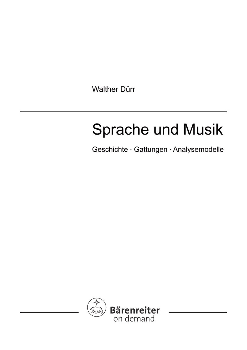 Sprache und Musik -Geschichte - Gattungen - Analysemodelle-