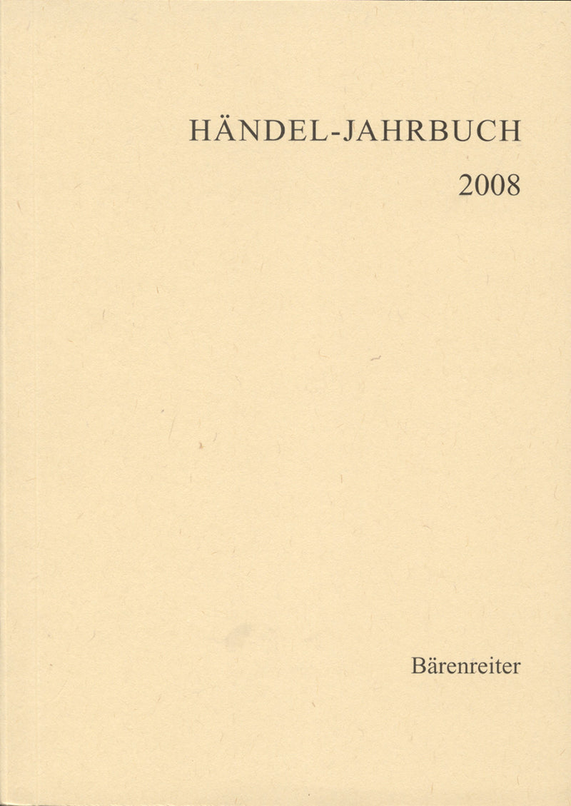 Händel-Jahrbuch 2008, 54. Jahrgang