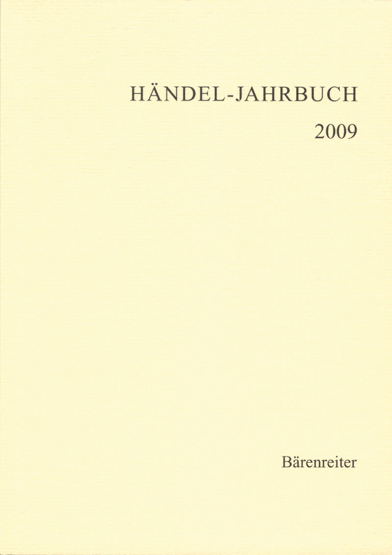 Händel-Jahrbuch 2009, 55. Jahrgang