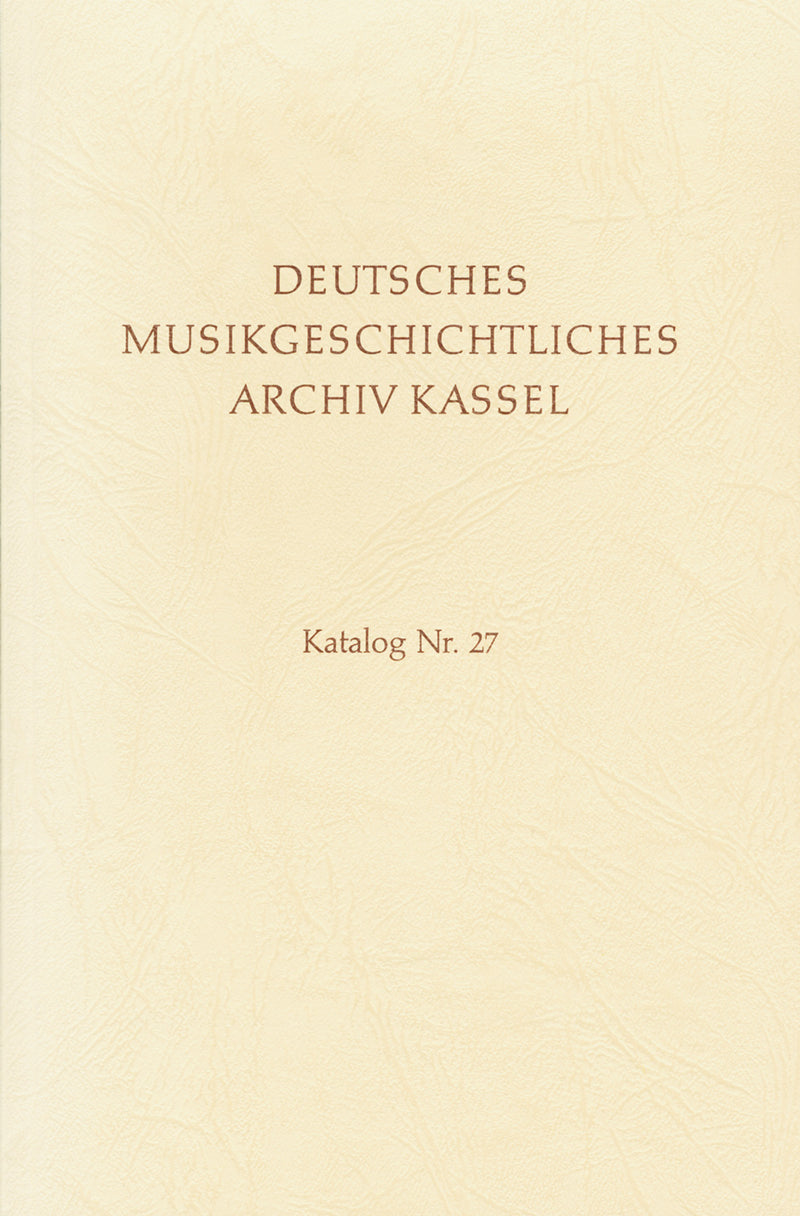 Deutsches MusikGeschichtliches Archiv Kassel. Katalog der Filmsammlung, vol. 5/III