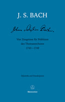 Vier Zeugnisse für Präfekten des Thomanerchores 1743-1749