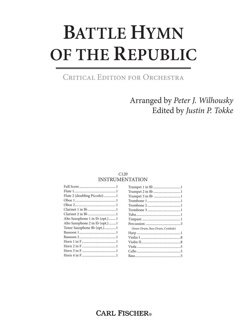 Battle Hymn of The Republic, arr. Orchestra (Score Only)