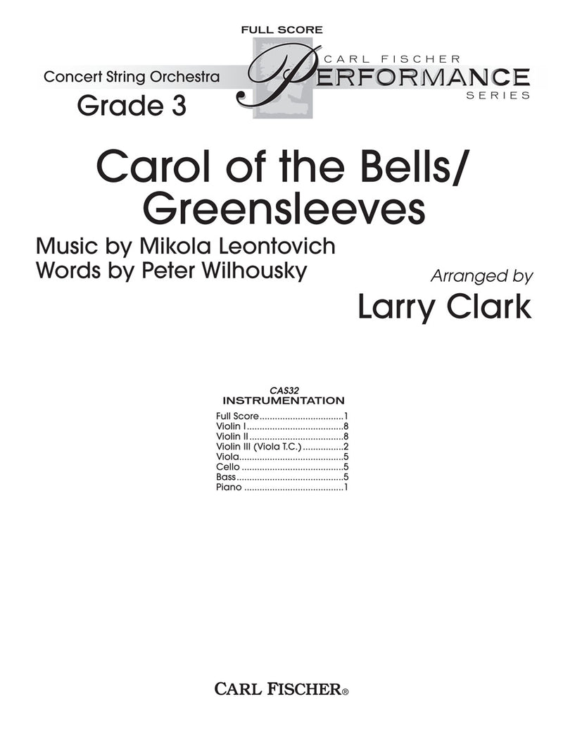 Carol of The Bells/Greensleeves (Score Only)