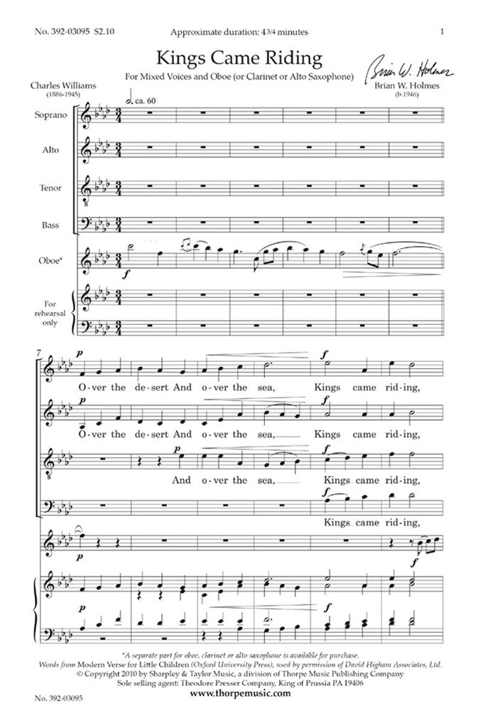 Kings Came Riding (Choral Score)