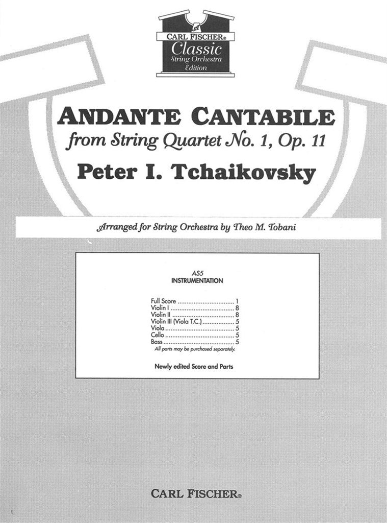 Andante Cantabile From String Quartet No. 1, Op. 11 (Score & Parts)