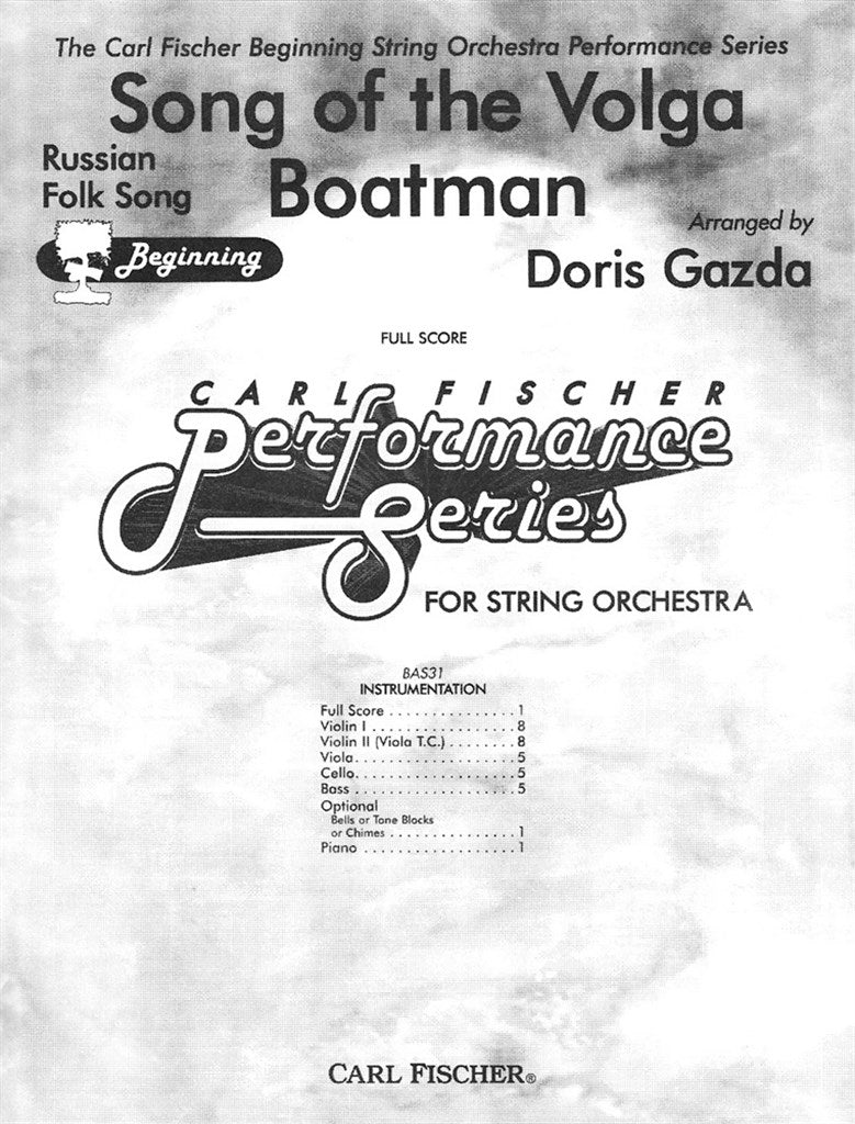 Song of The Volga Boatman (Score Only)