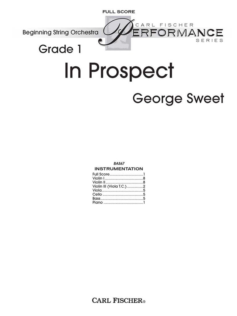 In Prospect, String Orchestra (Study Score)