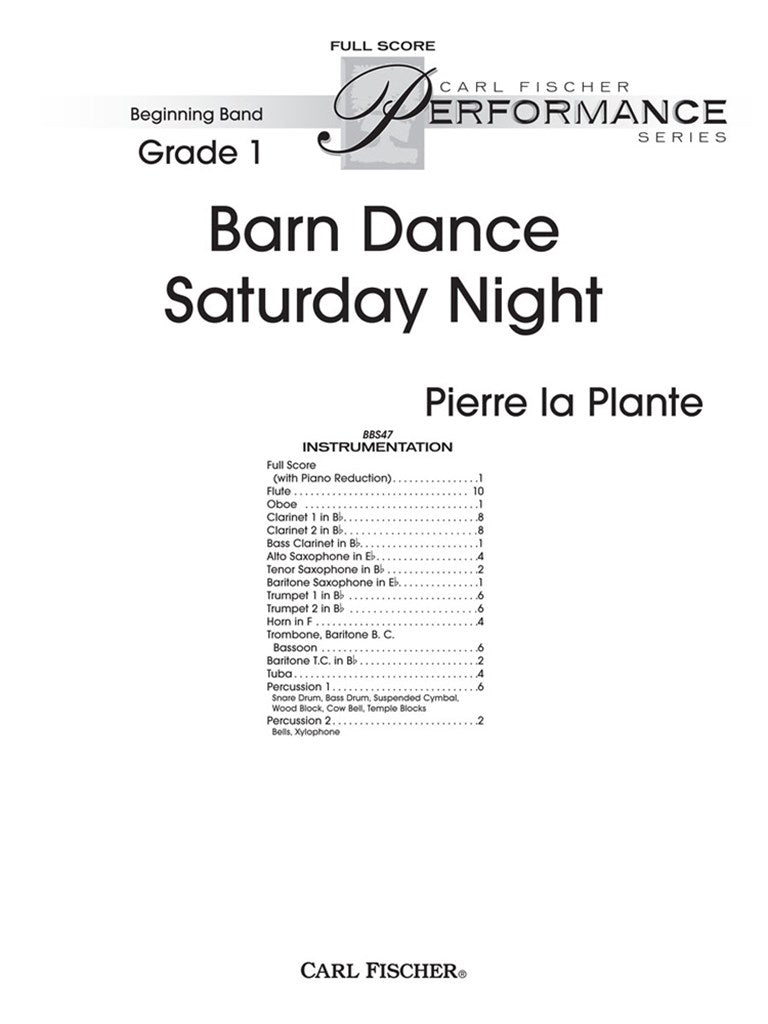 Barn Dance Saturday Night (Score Only)