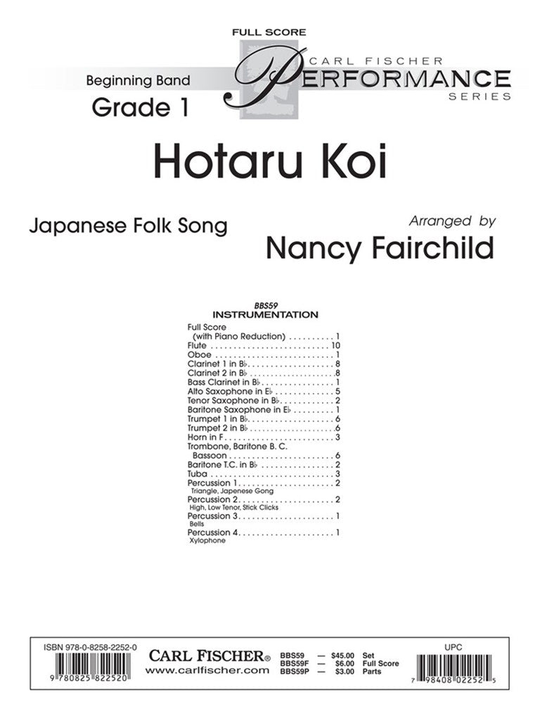 Hotaru Koi, Concert Band (Score Only)