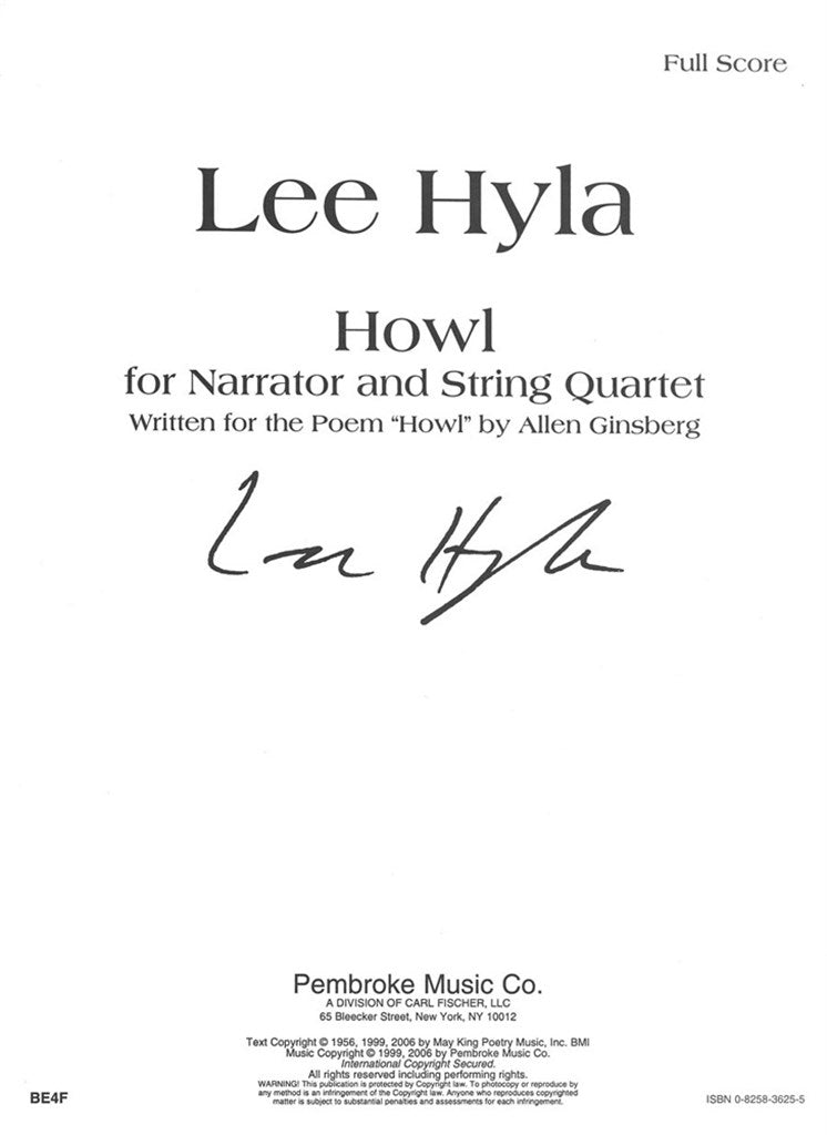 Howl (Score Only)