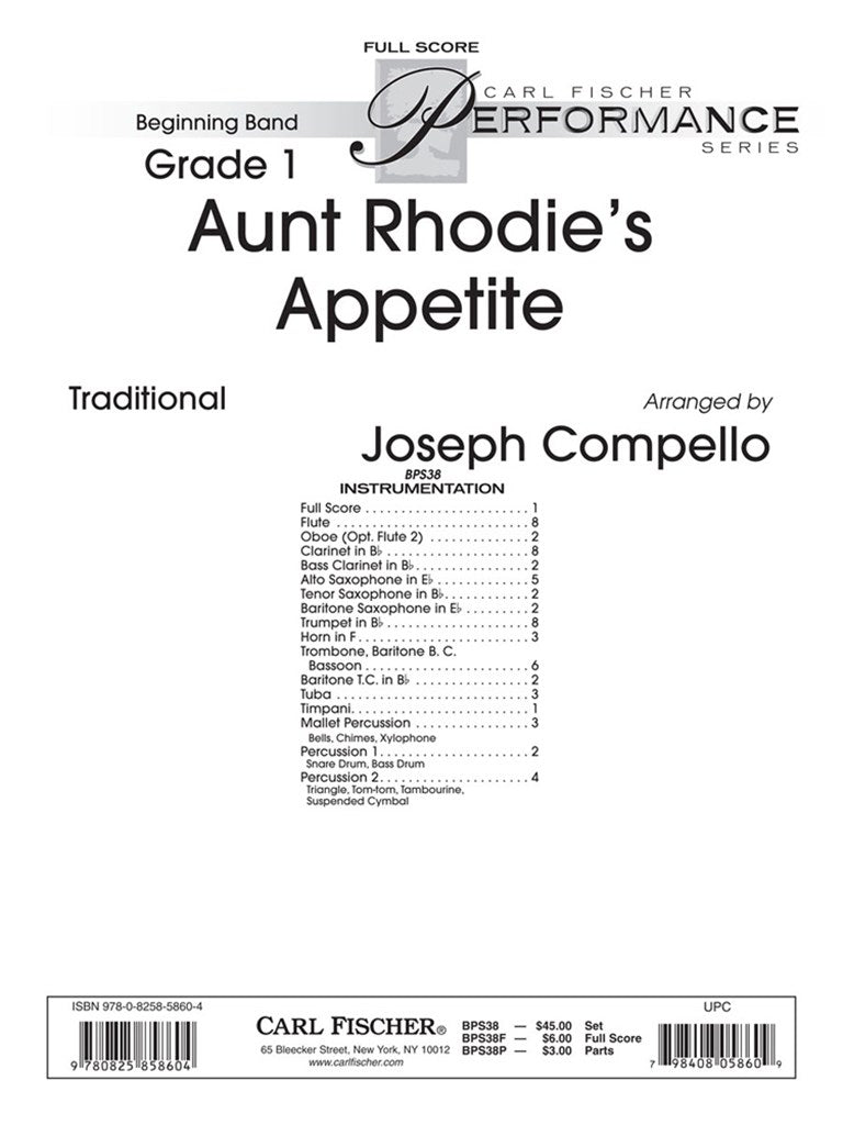 Aunt Rhodie's Appetite (Score Only)