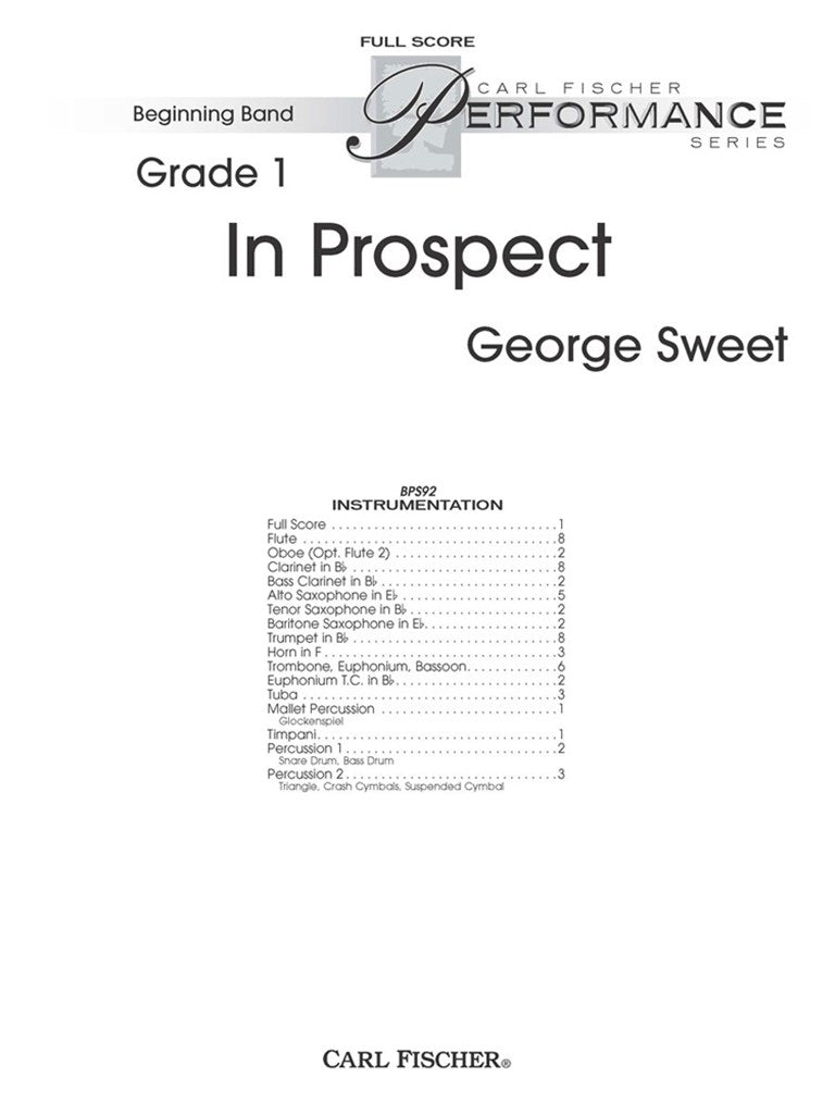 In Prospect, Concert Band (Study Score)