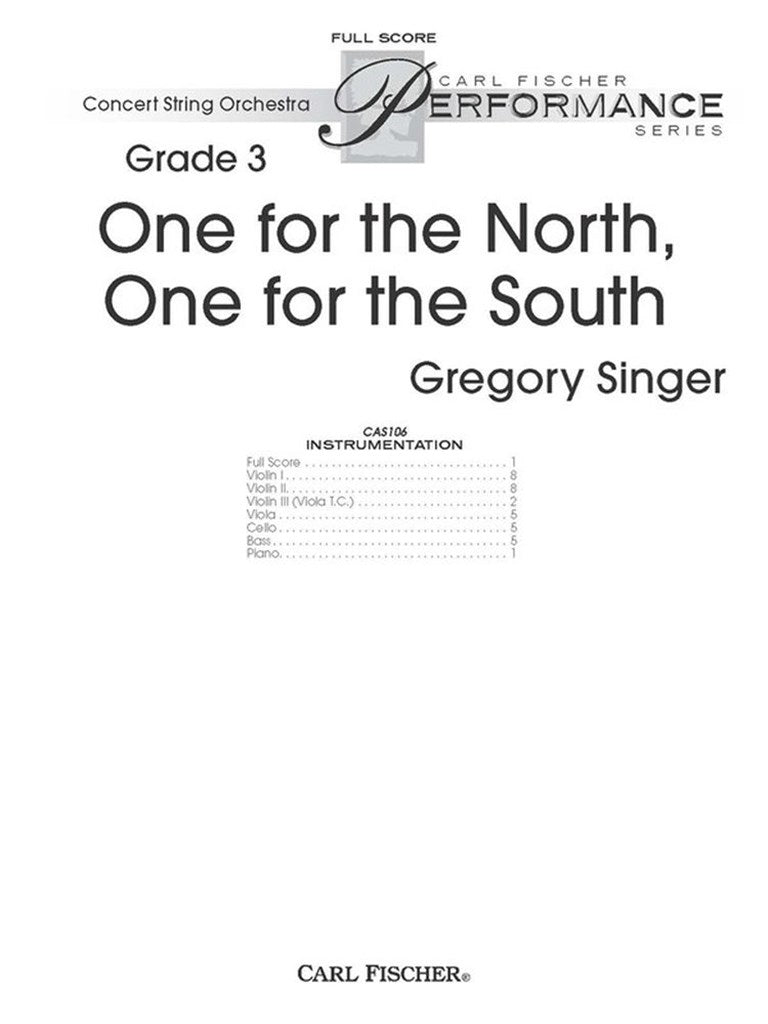 One For The North, One For The South (Study Score)