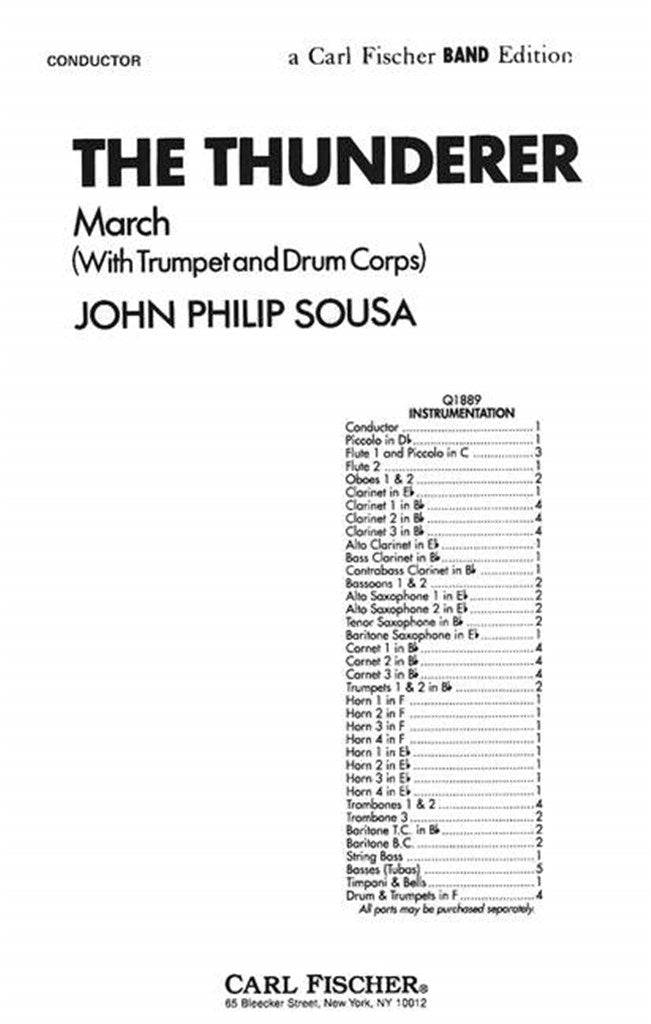 The Thunderer, Marching Band (Score & Parts)