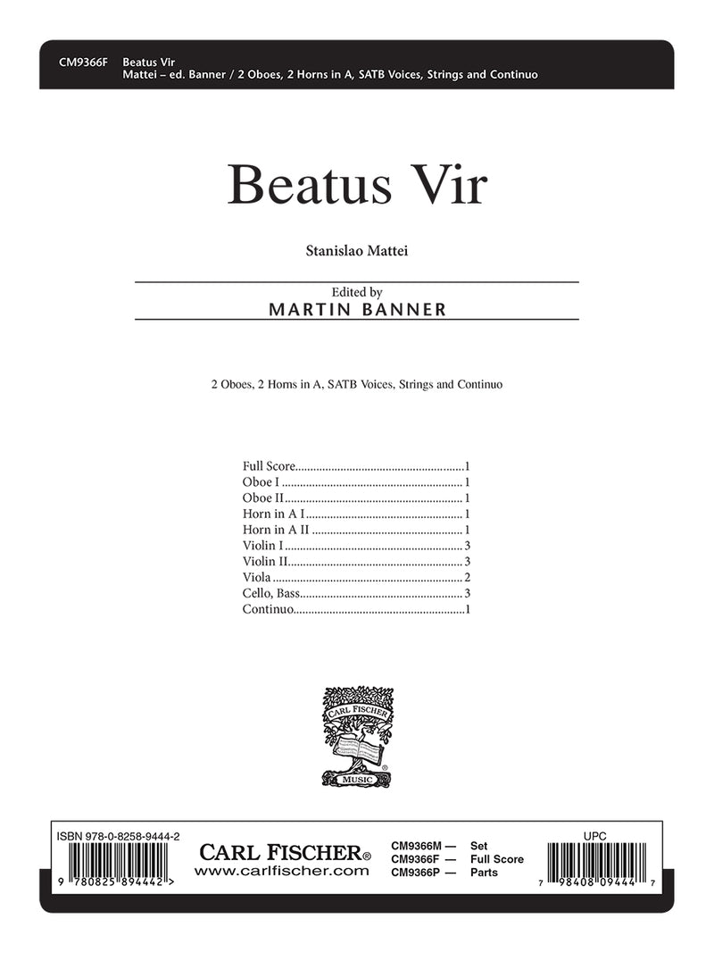 Beatus Vir (Score Only)
