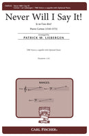 Never Will I Say It!